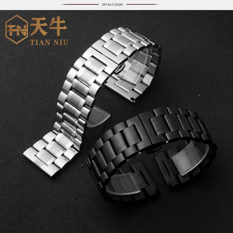 Gelang 24mm UNTUK Casio PRG-600 PRG-600YB PRG-650 PRW-6600Y pria logam hitam presisi baja tahan karat Aksesori rantai jam