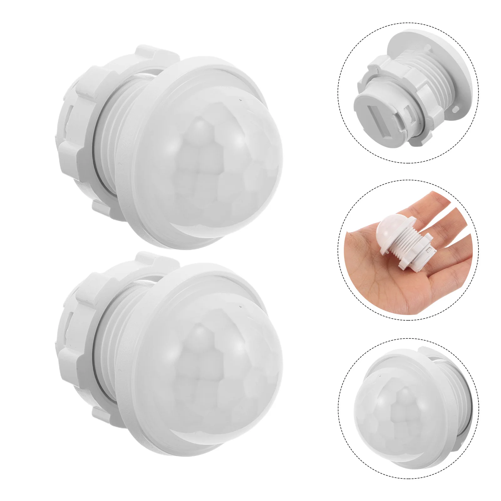 

4pcs White Plastic Infrared Motion Sensor Housing Shell Cover High Sensitivity Human Body Detection Durable
