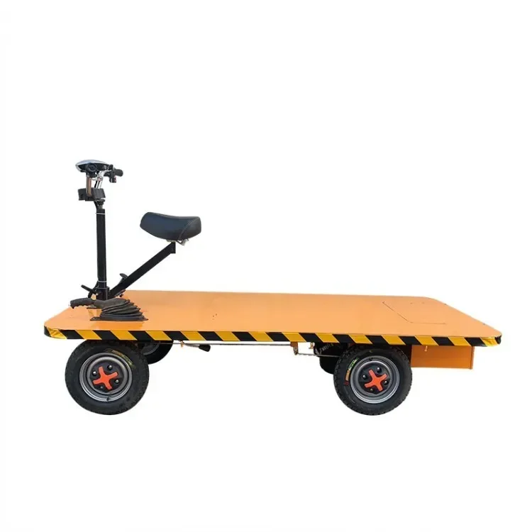 Elektrische Vierwielige Flat Auto Winkel Auto Elektrische Trolley Lading Flatbed Trolley Elektrische Platte Lading Auto