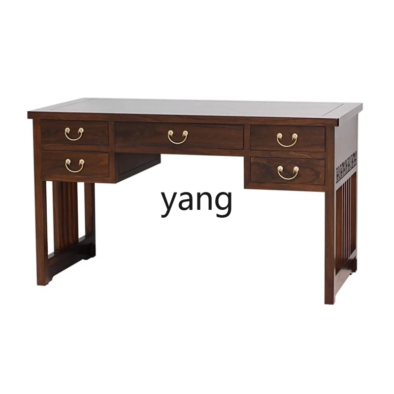 

YHM new Chinese desk and chairs all solid wood home office