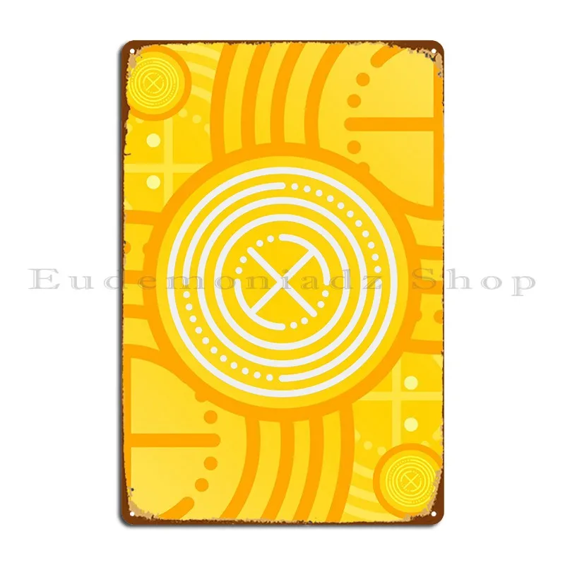 Happy Yellow Orange Glyph Metal Plaque Poster Mural Wall Cave Wall Mural Personalized Cinema Tin Sign Poster