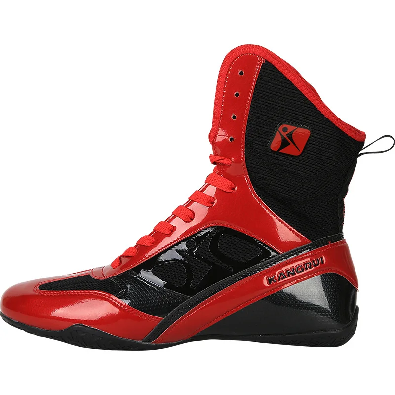 Fighting Boxing Shoes Men's and Women's Fighting, Non-slip Sneakers Shock Absorption Low Heel High Top Shoes Martial Arts Shoes