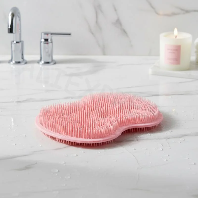 Exfoliating Shower Foot Scrubber Mat Wall Mounted for Bathroom Non Slip Back Washer Soft Massage Pad for Foot Care