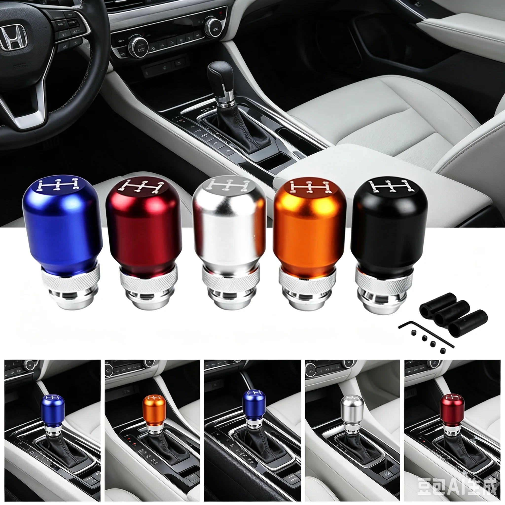 Universal 5 Colors Car Adjustable Aluminum Manual Gear Shift Knob Stick MT AT Gearstick Lever Shifter Colorful Knobs