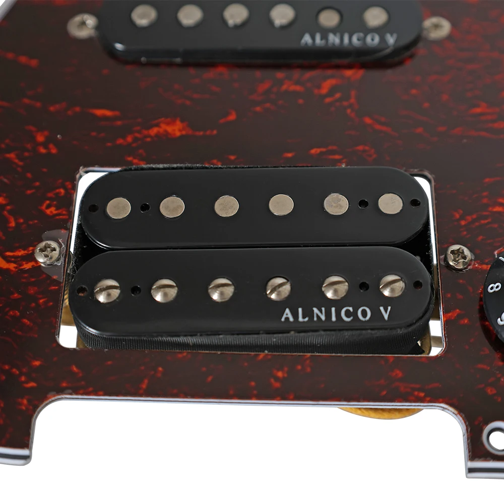 SSH Pickguard مع لاقط جيتار Alnico 5 مع تقسيم الملف محملة بسلك مخدش مسبقًا 500K مجموعة وعاء كبير أجزاء الجيتار #5