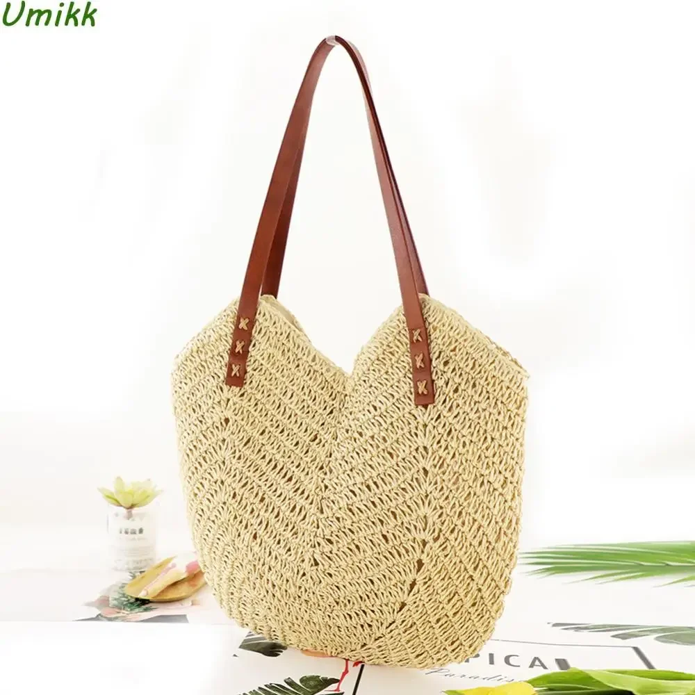 

Beach Bags Fashion Ladies Woven Bag Summer Handmade Elegant Casual Tote Purses