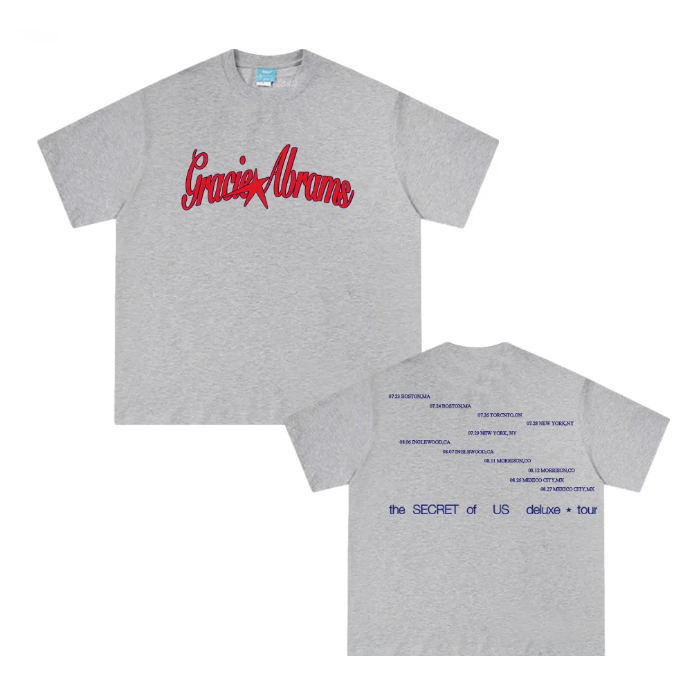 TSOU ديلوكس هيذر رمادي ستار تي شيرت جرايسي أبرامز المغني نفس النمط تي شيرت 100% قطن رقبة مستديرة Camisetas الصيف جودة عالية #1