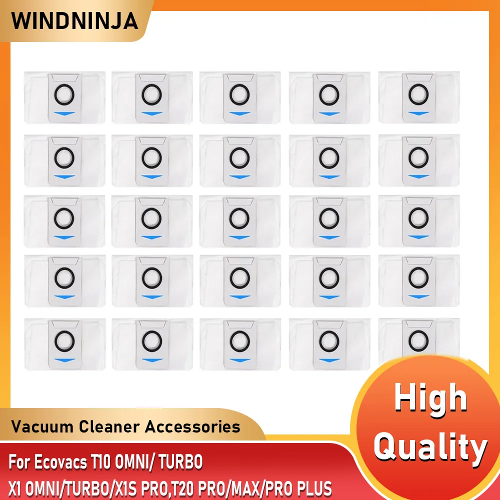 كيس جمع الغبار ل Ecovacs Deebot X1 OMNI/TURBO/T10 OMNI/TURBO/T20 Pro مزبلة كيس النفايات مكنسة كهربائية روبوت كيس لجميع الغبار