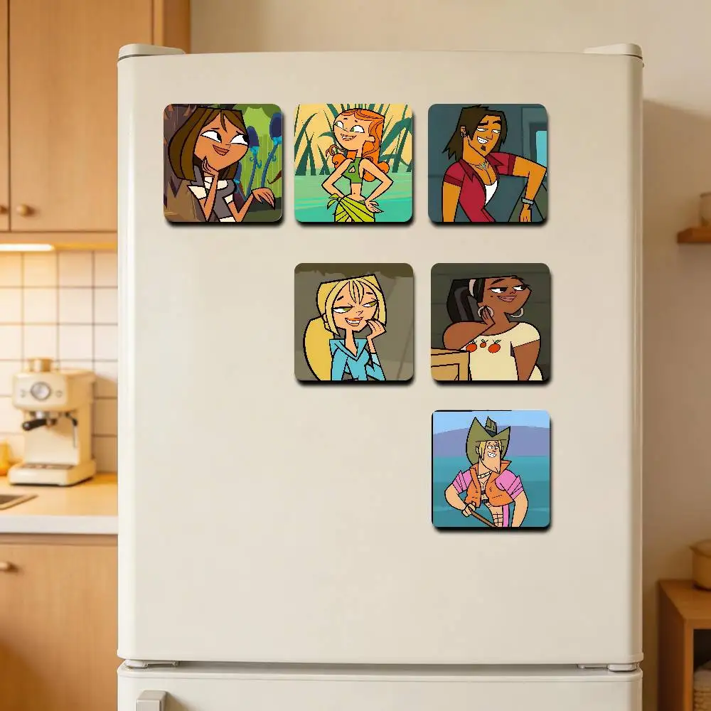 T-Total Drama Island Game Sublimation Magnet Cartoon Anime CuteFridge Magnets Personalized Sublimation Products for Kitchen