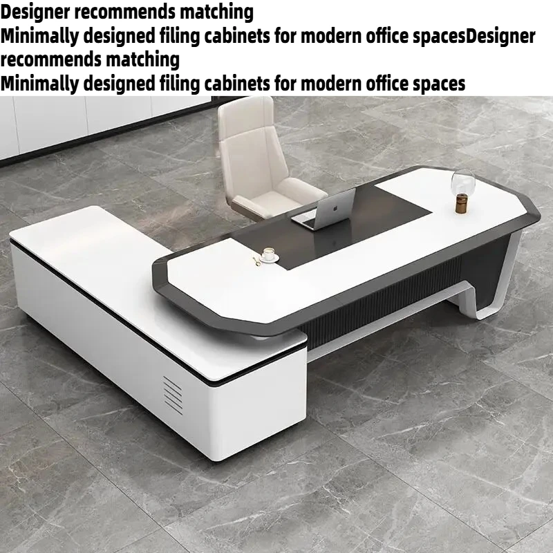 

Study Portable Room Standing Gaming L Shaped Boss Office Desk Computer Corner Table Storage Work Modern Executive Home Furniture