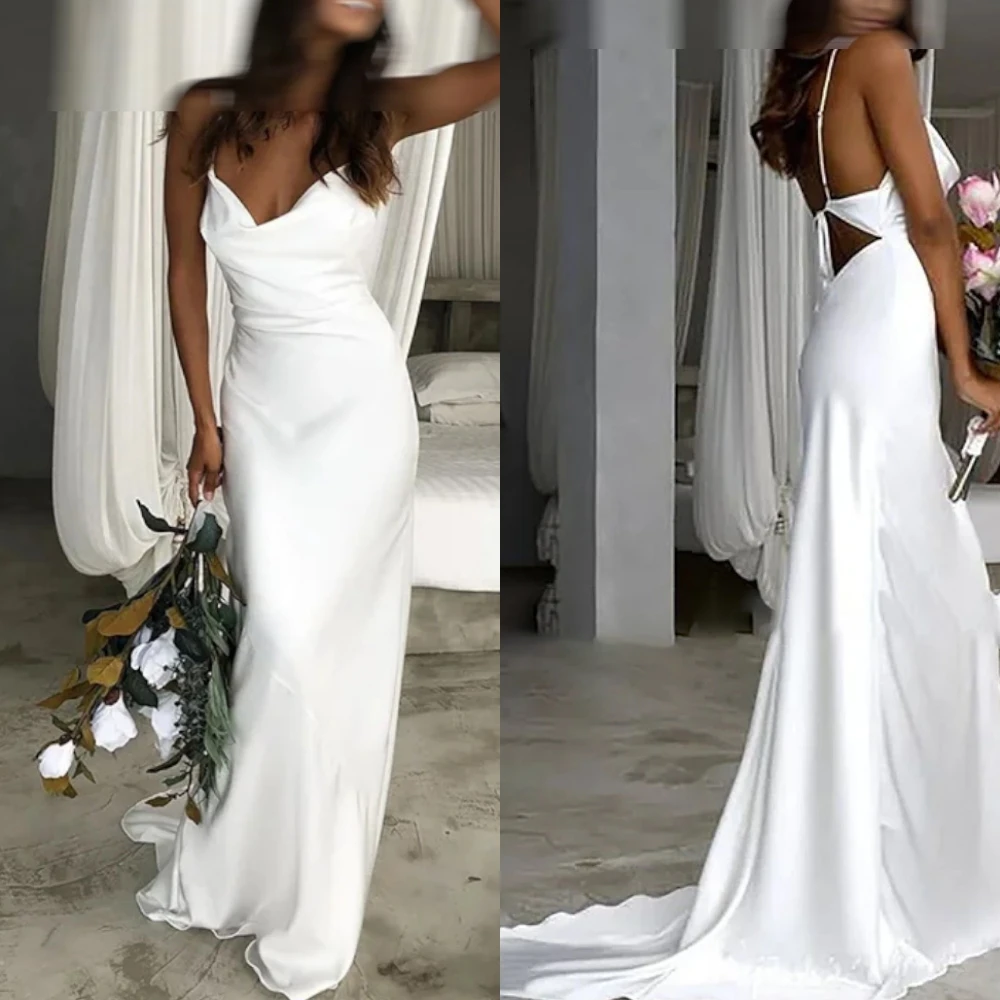 Vestido de novia Formal personalizado, sirena exquisita, Sexy, con cuello en V, fiesta nupcial, Jersey de lujo, vestidos de novia de media manga a la moda