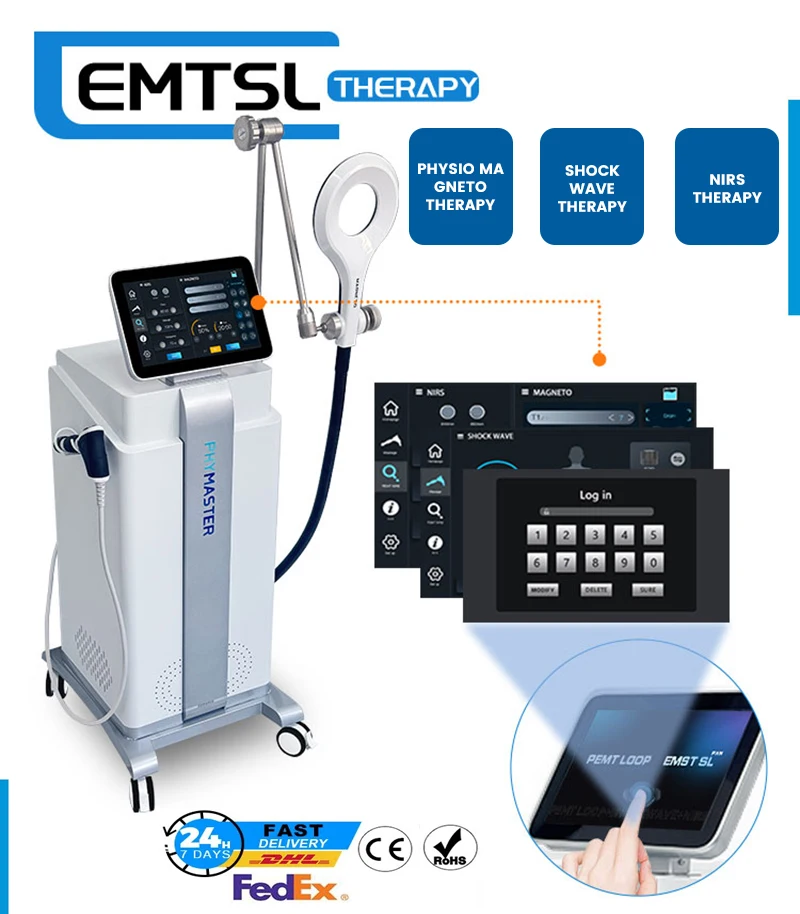 New 5T PMST Magnetic Ring and Pneumatic Shockwave Therapy Machine for Pain Relief and Physical Therapy frozen shoulder treatment