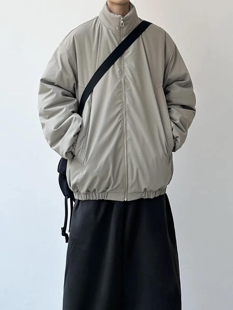 

Теплый хлопковый джет в стиле ретро с воротником-стойкой, свободная повседневная универсальная зимняя верхняя одежда, украшение на молнии, молодежный Sle