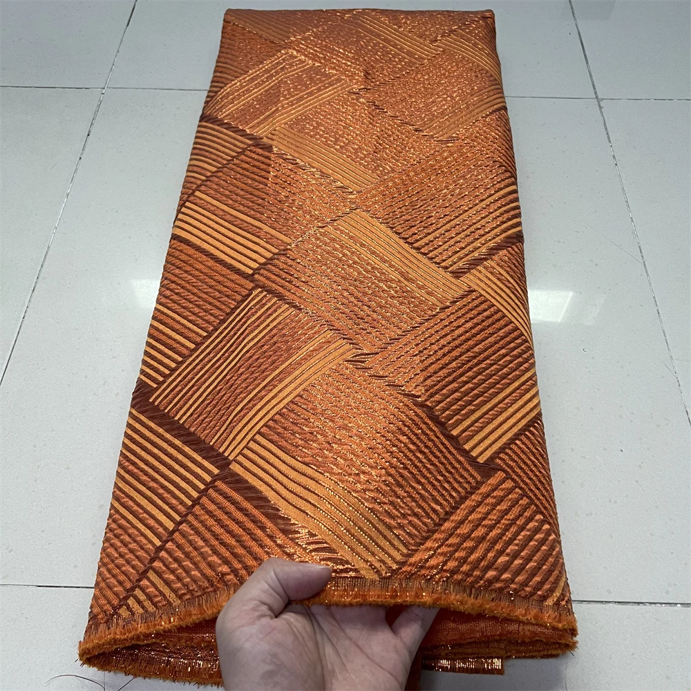 

African Jacquard Brocade Lace Fabric,Embroidery,Evening Dresses,Black,Tulle,Fabrics By The Meter,High Quality,Designer,5 Yards