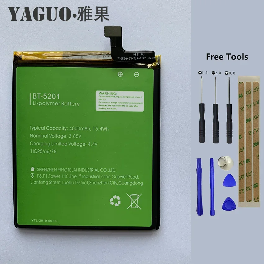 

100% Original High Quality Battery 4000mAh for LEAGOO Power 2 Power2 Pro BT-5201 BT5201 BT 5201 Batterie Batteria + Free Tools