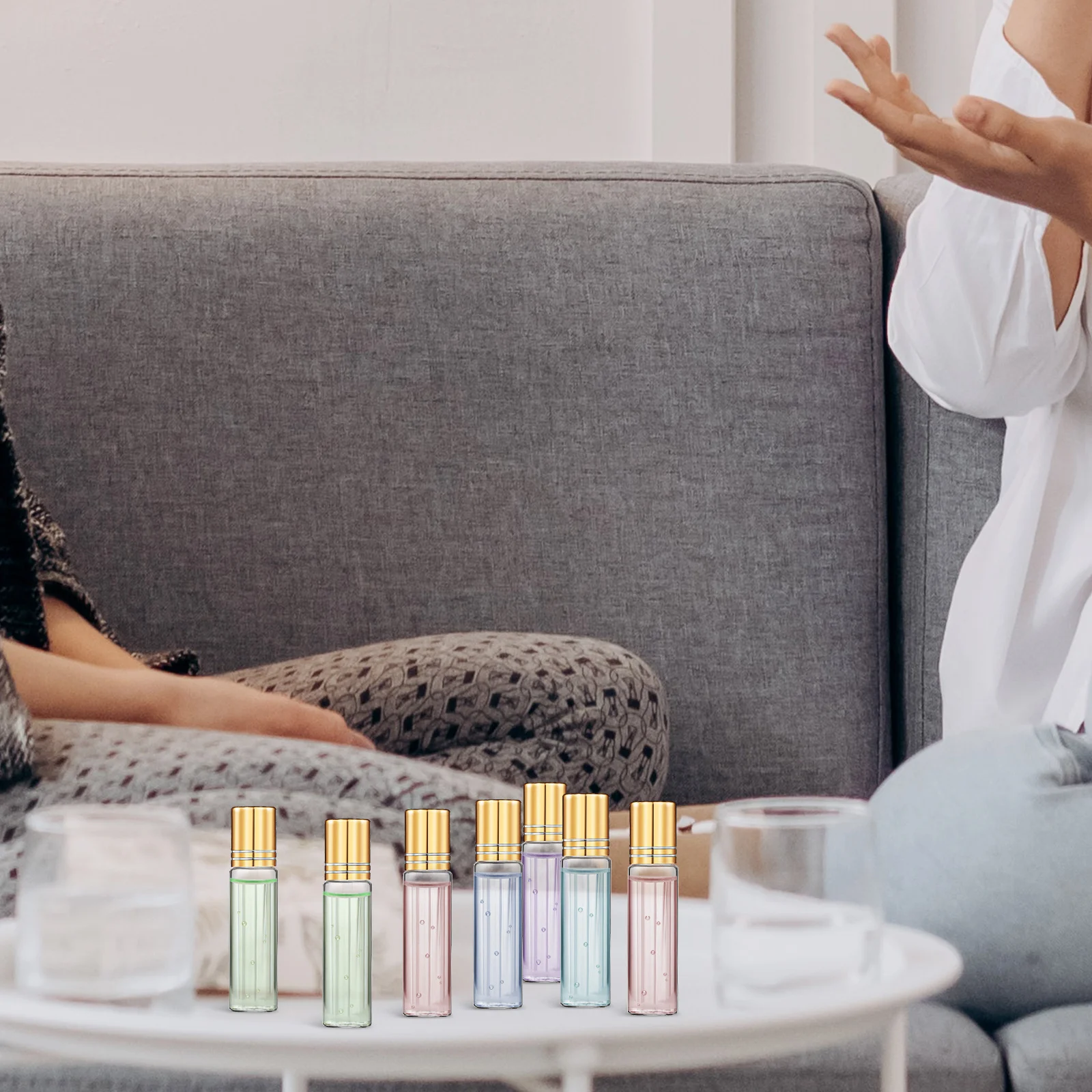 

15Pcs High-Grade Roller Bottles Resistance Portable Essential Oil Perfume Storage Containers Roller Bottles