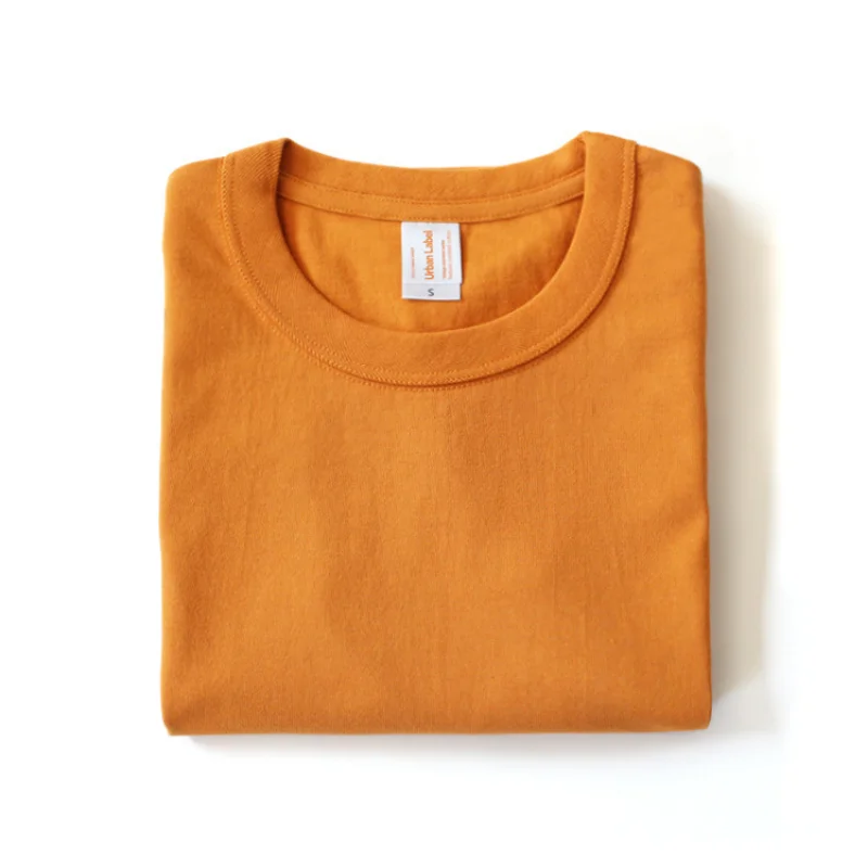 220g Cotton Comfortable Thickness T-shirt Men's Round Neck Short Sleeves Heavy Casual Pullover Top Women's Simple Basic T-shirt