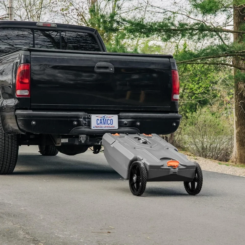 

Rhino 21-Gallon RV Portable Waste Tank - Features Large Heavy-Duty No-Flat Wheels & Low Drain Hole - Includes Removable Steel T