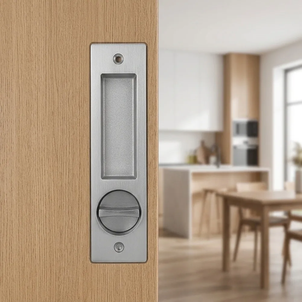 Sliding Door Lock with Key for Wooden For Interior Doors Compatible with Balcony Kitchen Bathroom and Room Divider Installations