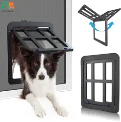 ATUBAN Dog Door for Sliding Door,Lockable Dog Screen Door with Magnetic Closure Easy Install Pet Door for Dogs Cats,11