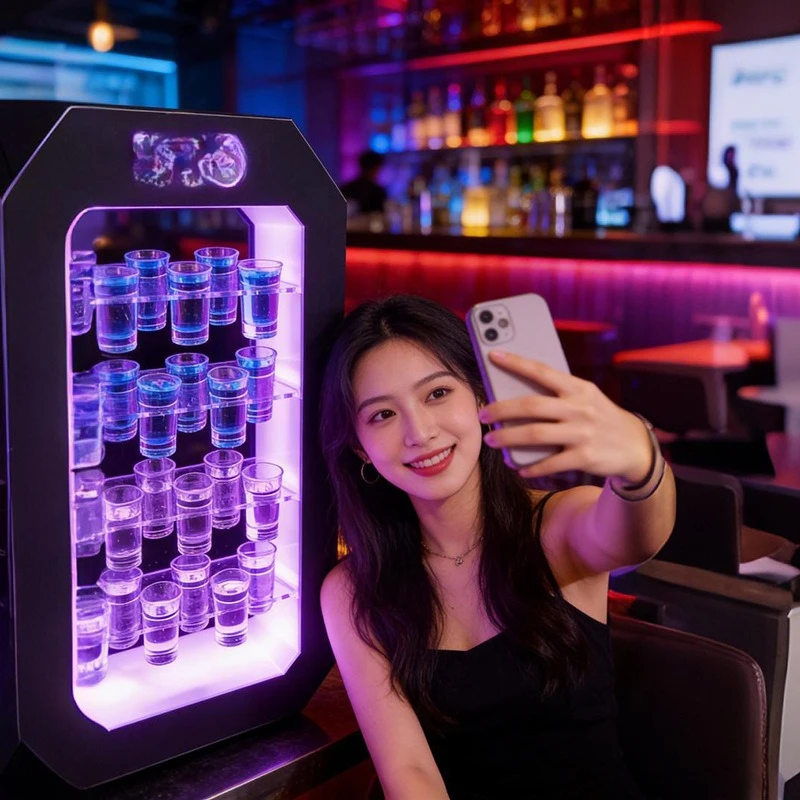 Creative wine cabinet-shaped cocktail rack night ktvled luminous cup holder bar bullet cup holder