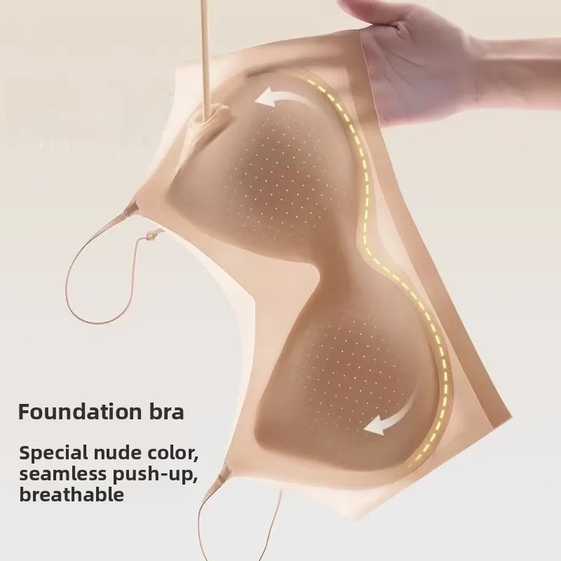 Sujetador de seda helada cómodo para mujer, con copas fijas, sin aros, fino, transpirable, antirreflejos, estilo top con espalda hermosa