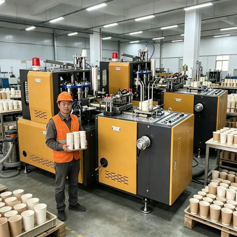 High Speed Automatic Paper Cup Forming Machine 130pcs min For 3oz 24oz Wide Size Range Coffee Tea Juice Cup Manufacturing