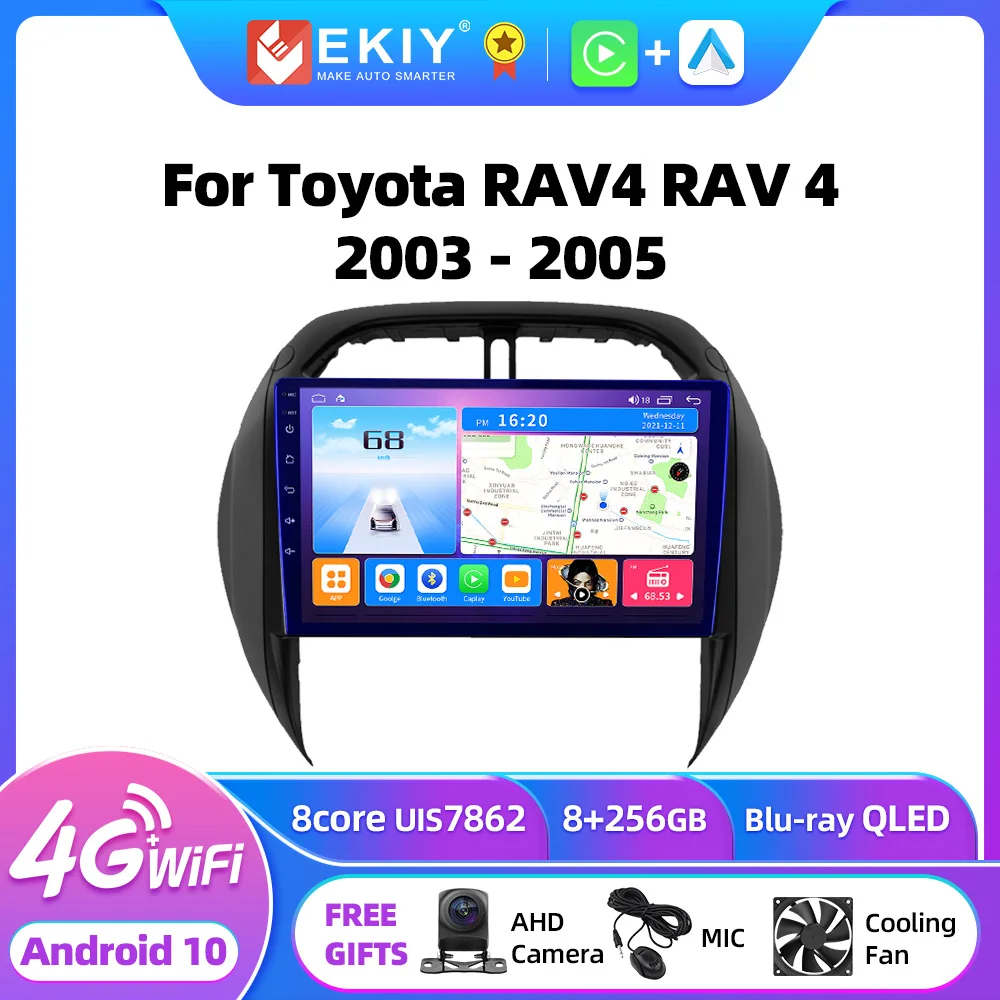 

Автомагнитола EKIY T7 на Android 10.0 для Toyota RAV4 RAV 4 2003 - 2005 с радио мультимедийным видеоплеером и GPS-навигацией 2din магнитофон