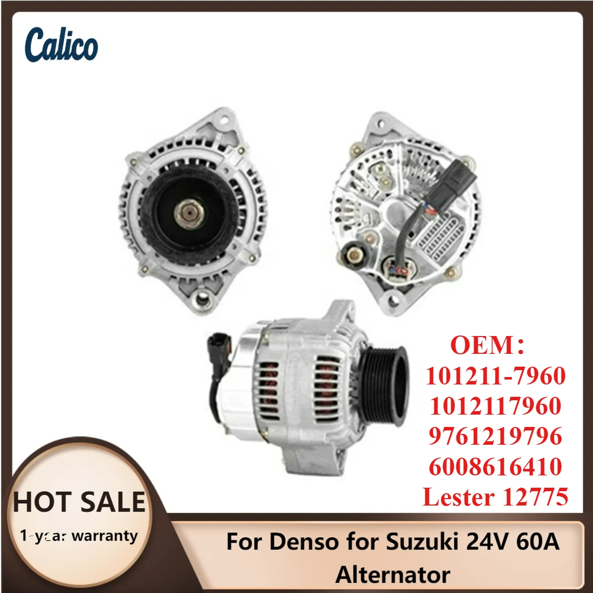

Эксклюзивное производство. Подходит для Denso, для Suzuki. Генератор 24В 60А. 101211-7960, 1012117960, 9761219796, 6008616410, Lester 12775.