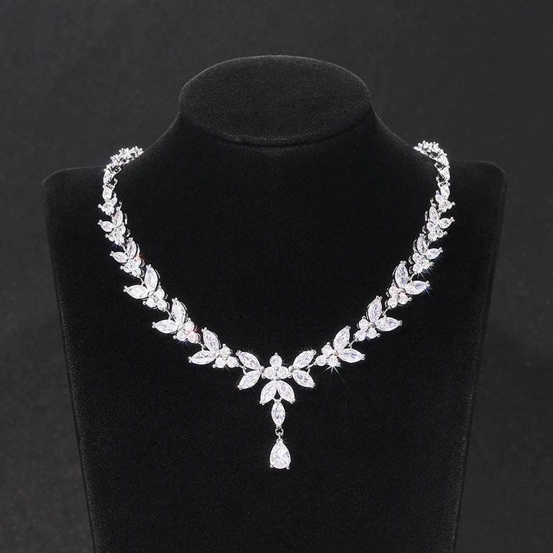 Huitan Noble Women's Necklace for Wedding Engagement Full Bling Iced Out CX Pendant Necklace Anniversary Gift Fashion Jewelry