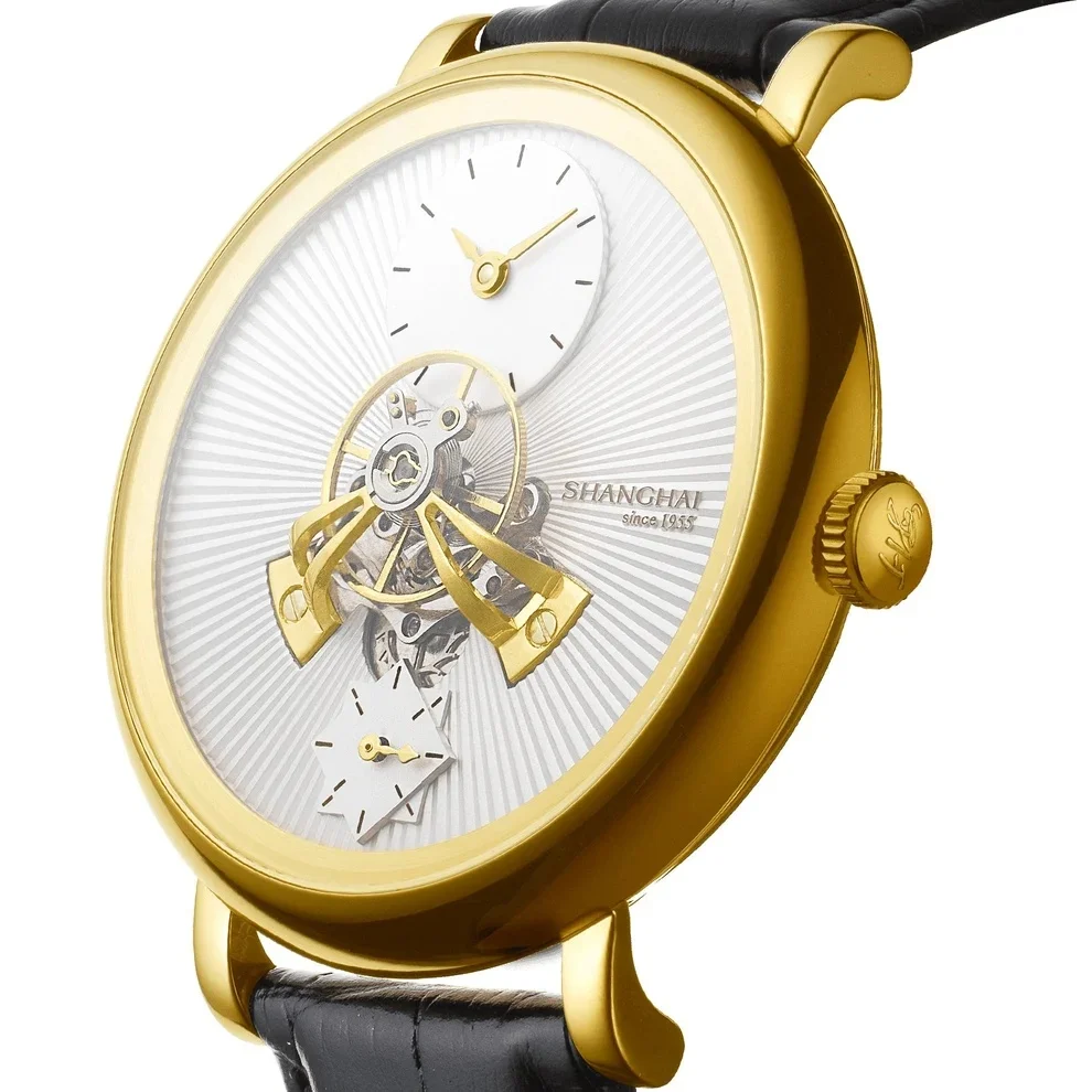 Shanghai Watch Qiong Jing Sky Dome Collection Men's Mechanical Watches Central Flywheel Rotor Automatic Watch 43mm Sapphire F28