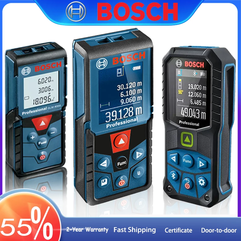 Telêmetro a Laser Digital Bosch Fita Métrica Original Glm4000 Glm50 23g Glm50-27cg Glm400 30m 40m 50m