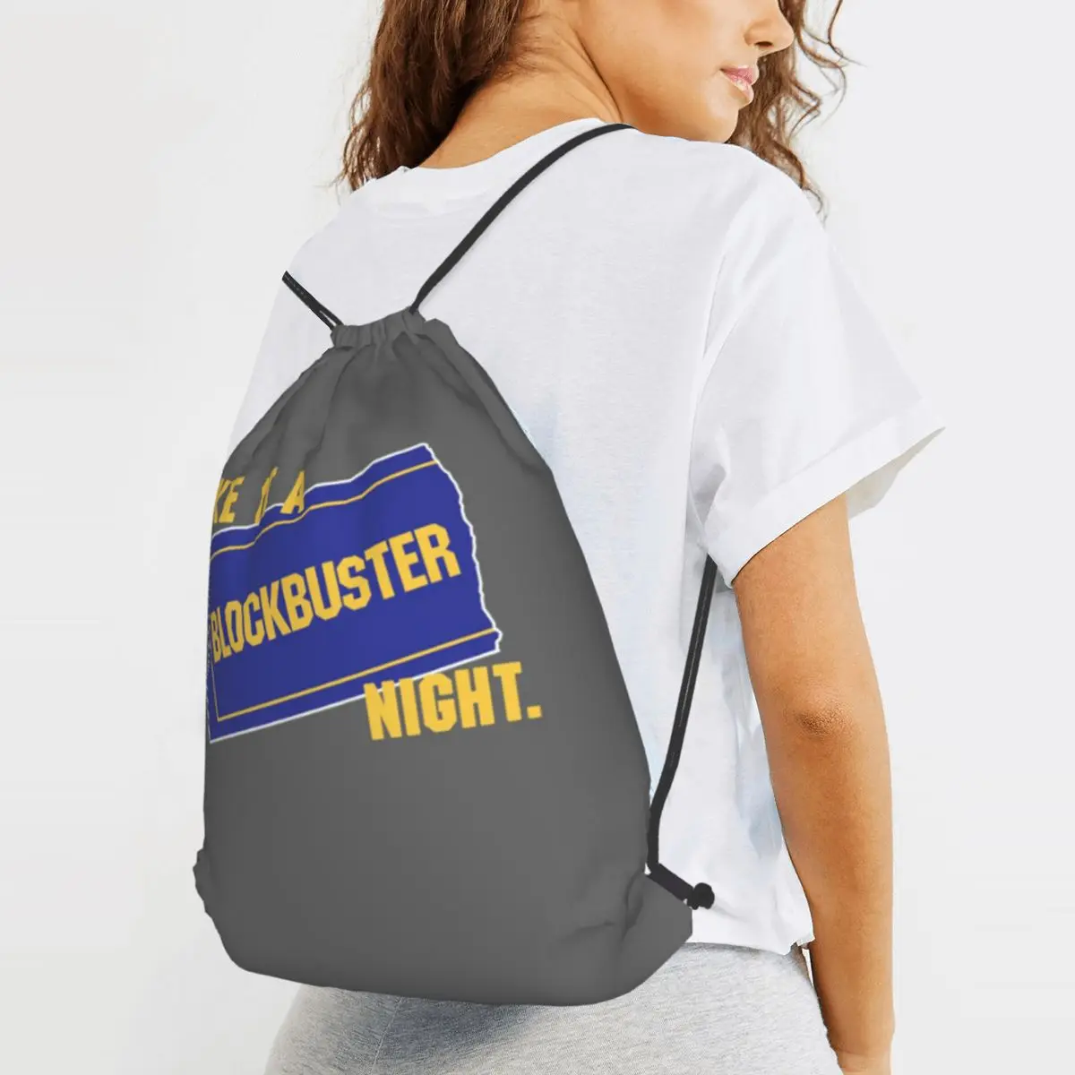 Make It A Blockbuster Night Backpacks Portable Drawstring Bundle Pocket Sundries Bag Book Bags for Travel School