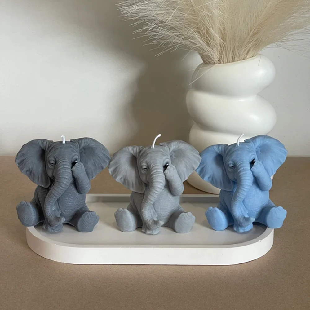 3D Olifant Siliconen Kaars Schimmel Leuke Dieren Aromatherapie Gips Hars Zeep Maken Tool DIY Handgemaakte Woondecoratie Art