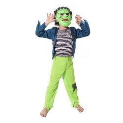 Boy Cartoon Frankenstein Cosplay Costume Boys Girls Horror Halloween Destroyer Outfits Carnival Easter Purim Fancy Dress