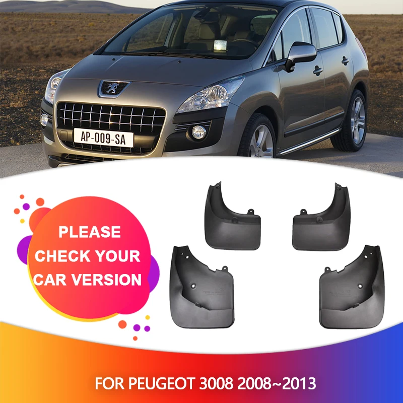 Mudflaps Fender For Peugeot 3008 2008~2013 2009 2010 2011 Mudguards Flap Styline Splash Mud Guards Cover Car Wheel Accessories