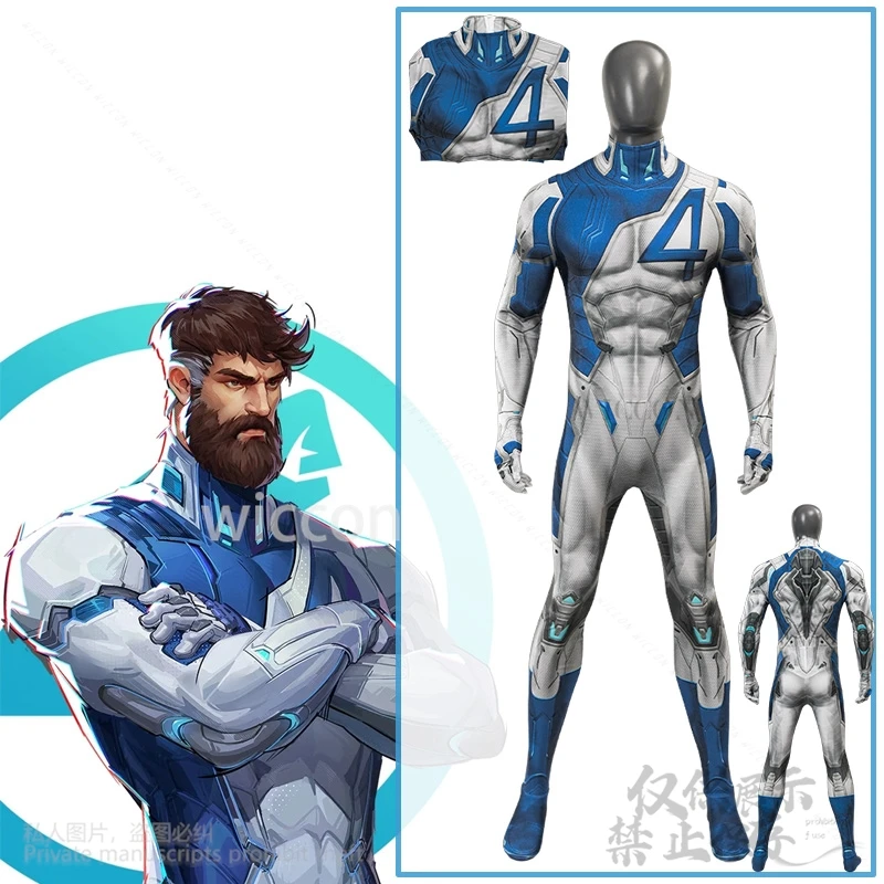 

Anime Mr Fantastic Cosplay Costume Zentai Spandex Bodysuit Jumpsuit Suit Hero Costume For Game Rivals Roleplay Man Customized