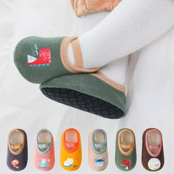 Baby Anti-slip Socks First Walkers Newborn Warm Crib Floor Shoes with Rubber Sole Children Toddler Girl Infant Cute Kids Slipper