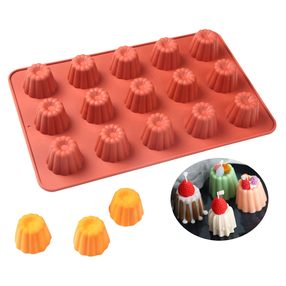 15 Holes Caneles Silicone Cake Mold Muffin Cupcake Baking Tray 3D Pudding Mousse Decorating Mold DIY Baking Kitchen Accessories