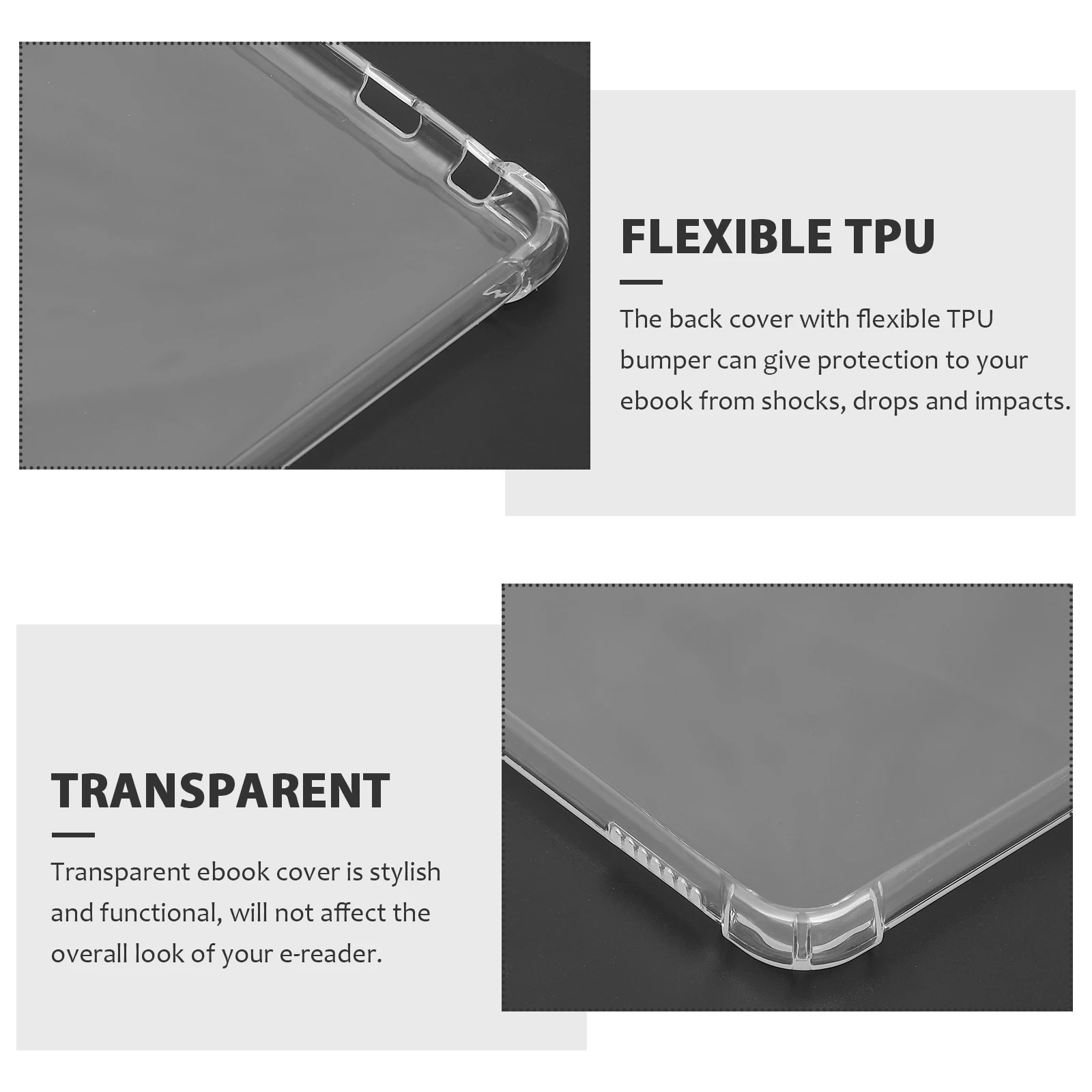

Ultra-Thin Tpu E-Reader Protective Cover Transparent Case Skin Shockproof Dustproof Scratch-Resistant Compatible For 2021Hd10.1