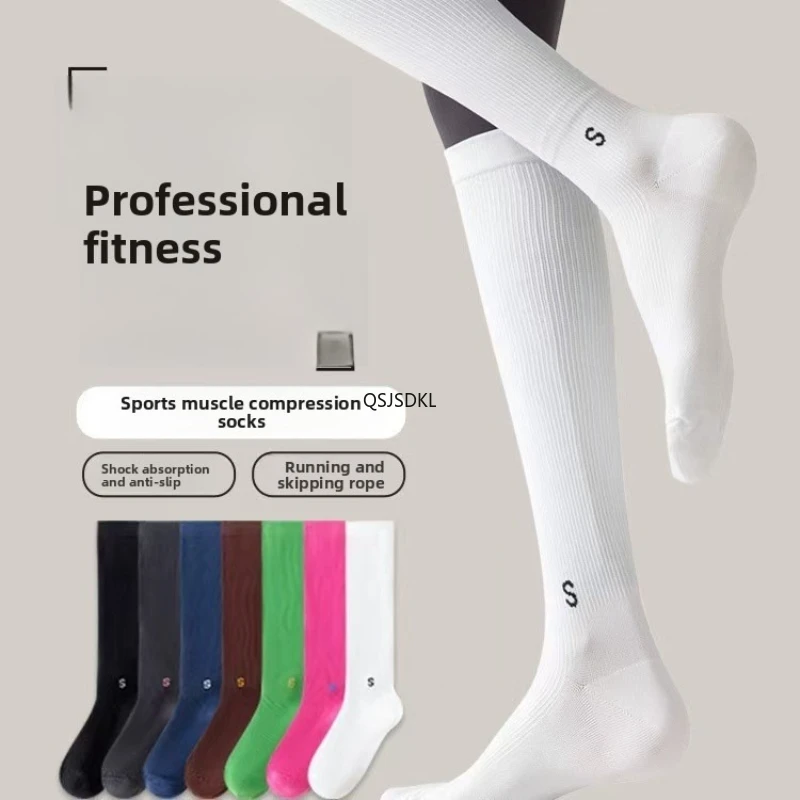 Professionelle Lauf-Springseil-Waden-Kompressionssocken für Damen, hohe Elastizität, atmungsaktiv, ganzjährig, universelle Sportsocken