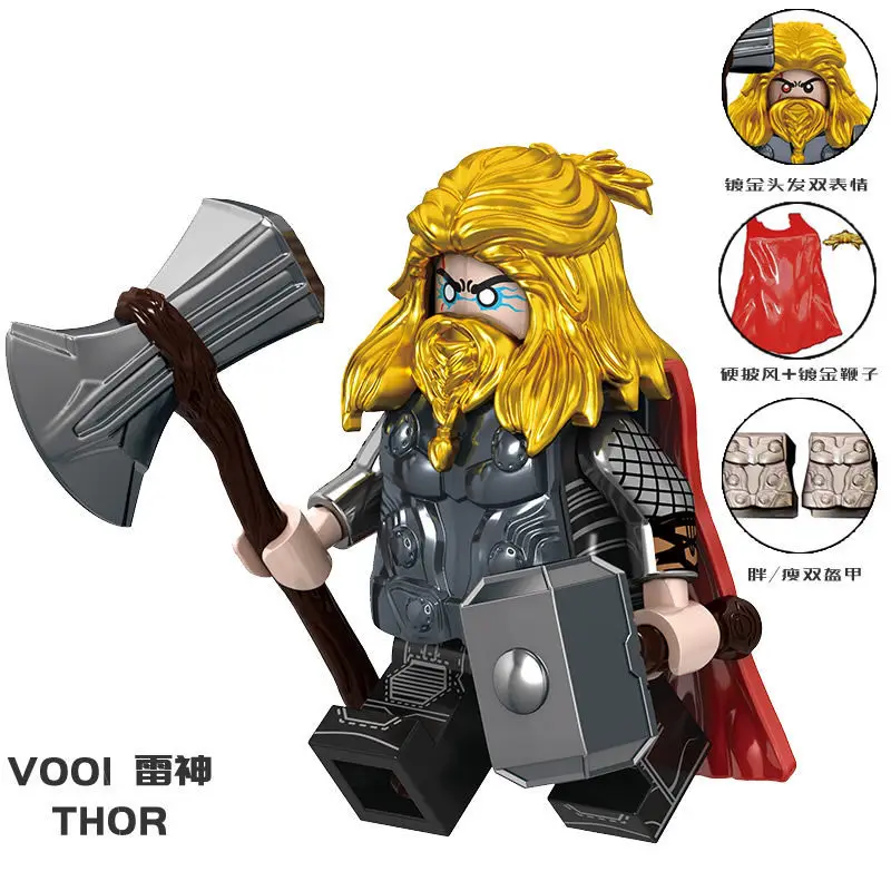 Marvel Avengers Iron Man Thor Ronin Doctor Strange educational ornaments assembled building blocks children\'s toys holiday gifts