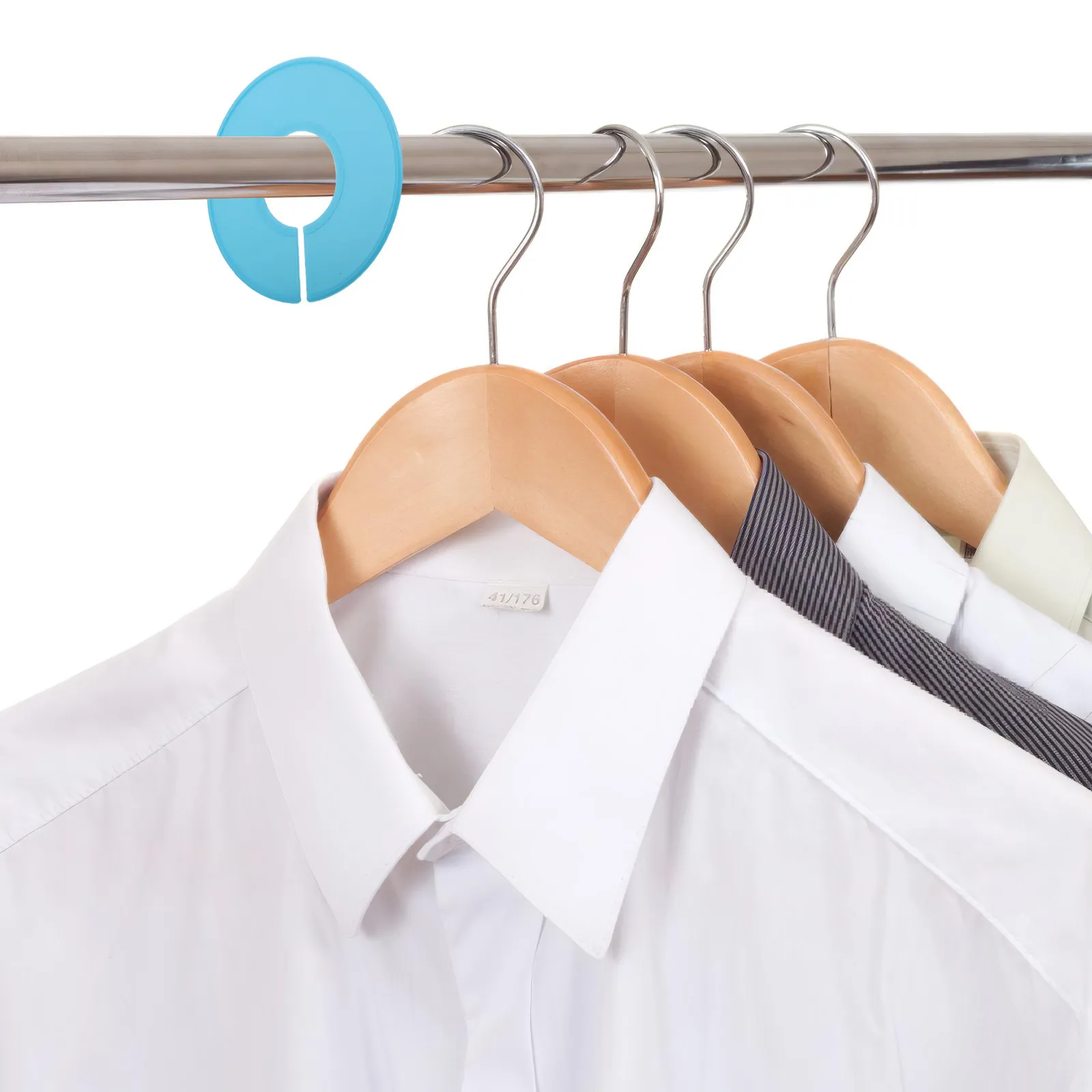 20pcs Clothing Rack Dividers Separator Round Closet Size Dividers  Plastic Garment Rack For Hanging Clothe Wardrobe Organization