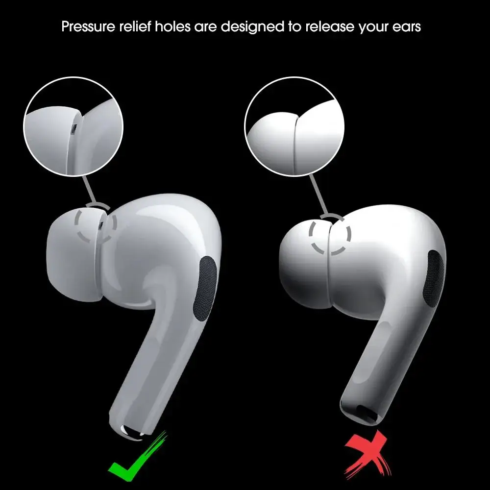 1/4Pairs Silicone Earphone Tip for Apple AirPods Pro 1 2 Anti-Slip Replacement Earbuds Ear Accessories Soft Silicone Earplugs view 6