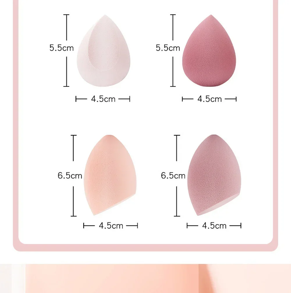 New 4pcs Makeup Puff Cosmetic Latex Soft Velvet Makeup Puff Foundation Powder Sponge for Women Face Makeup Tools Accessories