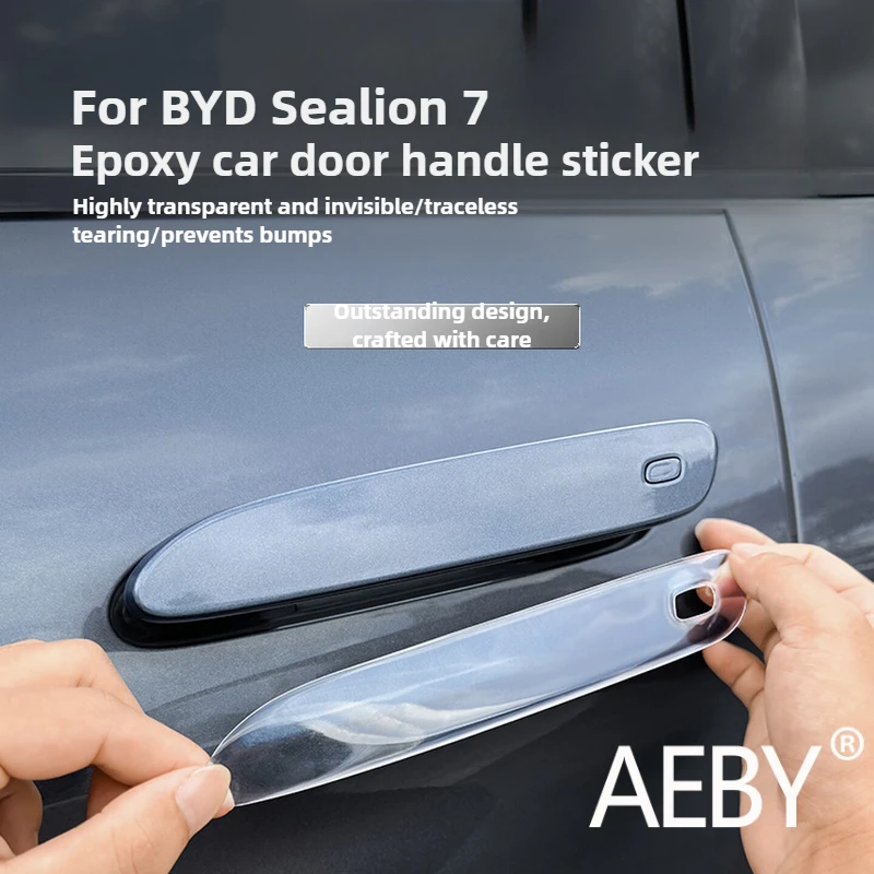 

AEBY For BYD Sealion 7 2024 Car Door Handle Cover Sticker Glue Anti-Scratch Protection, Car Auto Exterior Parts Accessories