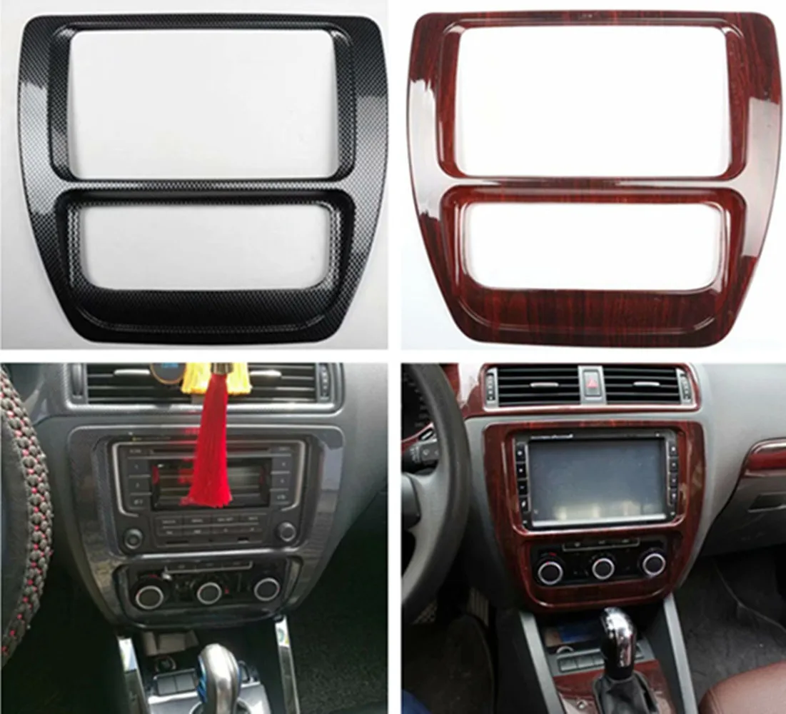 

1pc Car stickers ABS carbon fiber grain Central control panel decoration cover for Volkswagen vw 2012-2014 Jetta 6 MK6