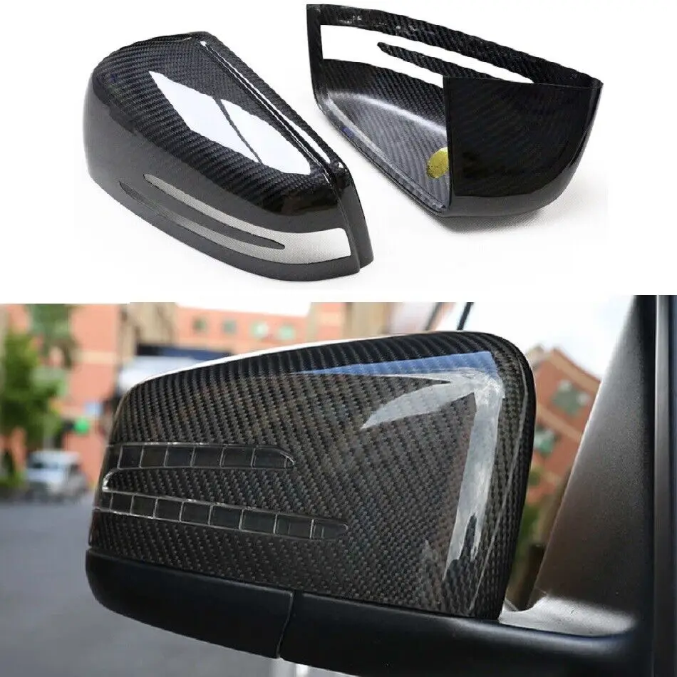 

Carbon Fiber Side Rear View Mirror Cover Cap For Mercedes Benz W463 W166 G500 GLE 2013-18