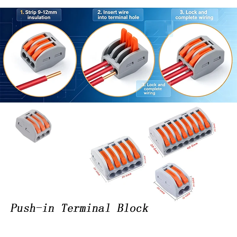 PCT quick two in two out wiring terminal 2-position docking connector, wire connector plug-in type pressure wire combiner