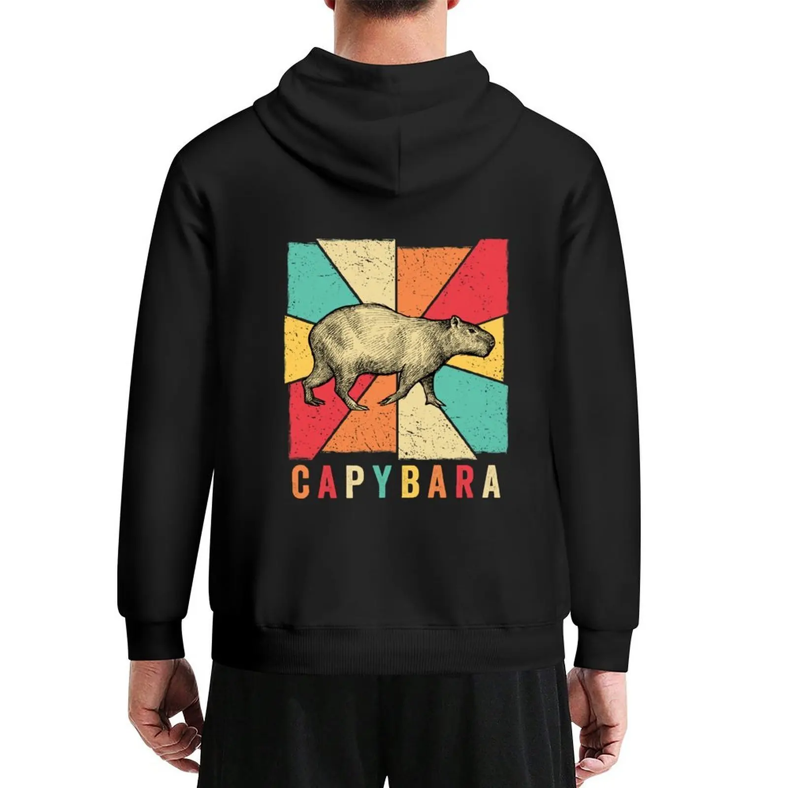 

Retro Vintage Style Capybara Design - Capybara Hoodie anime clothing korean clothes clothes for men japanese style anime hoodie